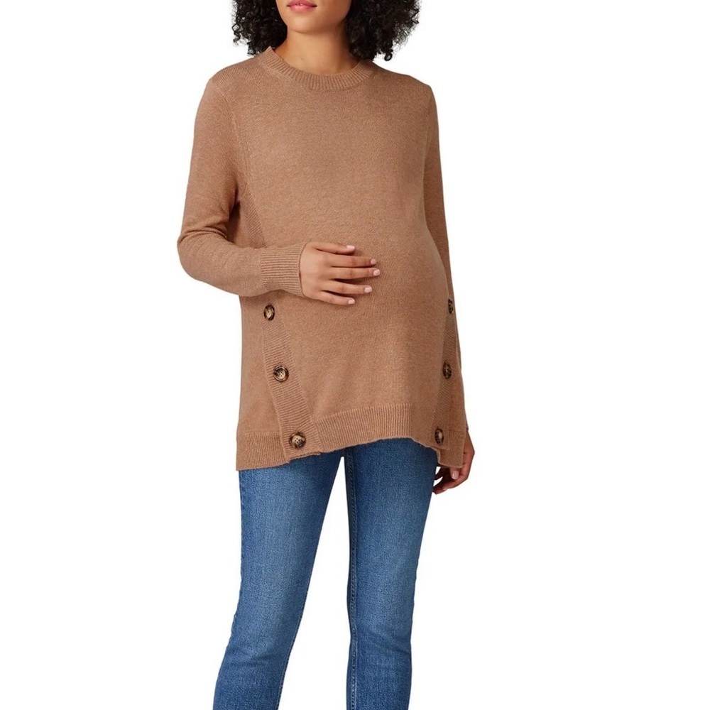 Isabella Oliver Camel Sweater with Button Details